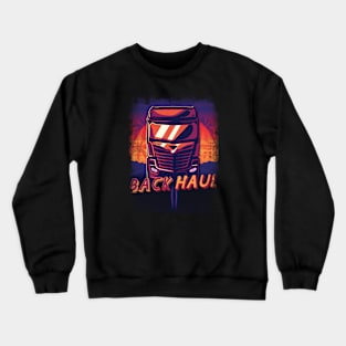 Truck Driver Retro sunset Crewneck Sweatshirt